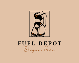 Sultry Lingerie Woman logo design