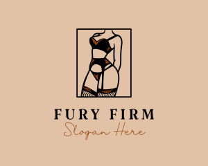 Sultry Lingerie Woman logo design