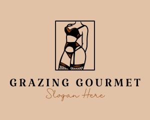 Sultry Lingerie Woman logo design