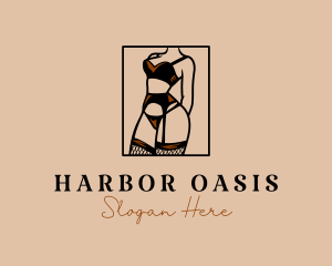 Sultry Lingerie Woman logo design