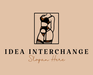 Sultry Lingerie Woman logo design