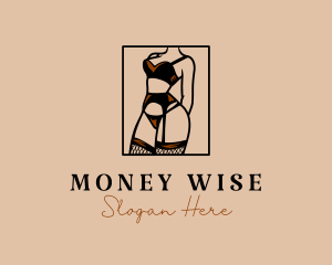 Sultry Lingerie Woman logo design