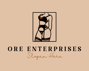 Sultry Lingerie Woman logo design