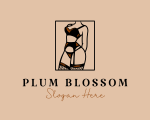 Sultry Lingerie Woman logo design