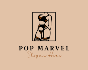 Sultry Lingerie Woman logo design