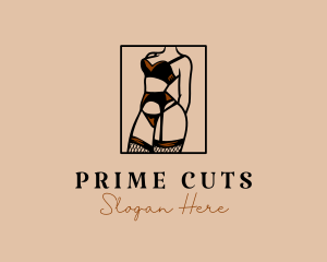 Sultry Lingerie Woman logo design