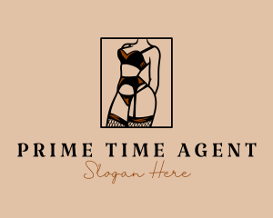 Sultry Lingerie Woman logo design