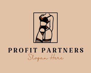 Sultry Lingerie Woman logo design