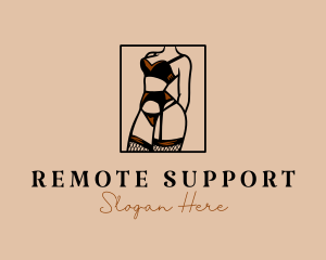 Sultry Lingerie Woman logo design