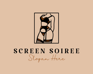 Sultry Lingerie Woman logo design