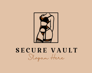 Sultry Lingerie Woman logo design