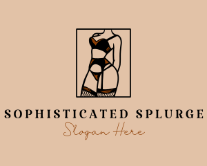 Sultry Lingerie Woman logo design