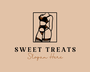 Sultry Lingerie Woman logo design