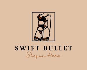 Sultry Lingerie Woman logo design