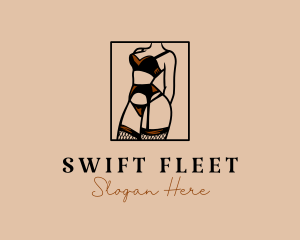 Sultry Lingerie Woman logo design