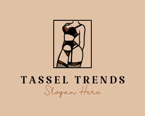 Sultry Lingerie Woman logo design