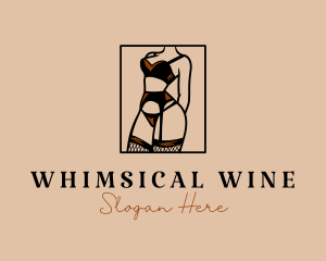 Sultry Lingerie Woman logo design