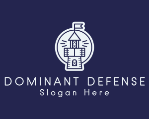 Medieval Castle Defense Tower logo design