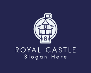 Medieval Castle Defense Tower logo design