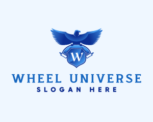 University Eagle Scroll logo design