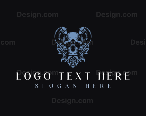 Flower Snake Skull Logo