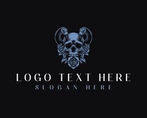 Flower Snake Skull logo