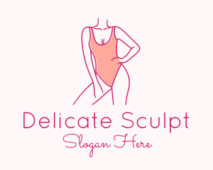 Woman Swimsuit Model Logo