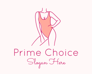 Woman Swimsuit Model Logo