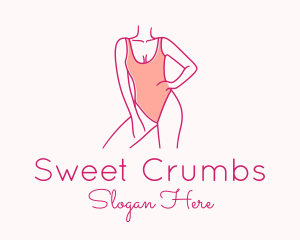 Woman Swimsuit Model Logo