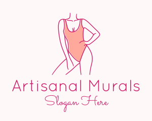 Woman Swimsuit Model logo design