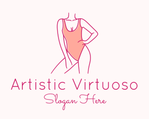 Woman Swimsuit Model logo design