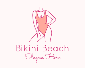 Woman Swimsuit Model logo design