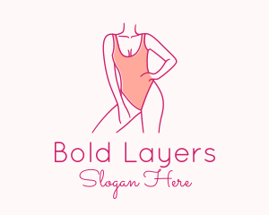 Woman Swimsuit Model logo design