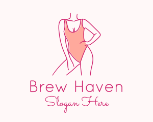 Woman Swimsuit Model logo design