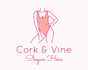 Woman Swimsuit Model logo design