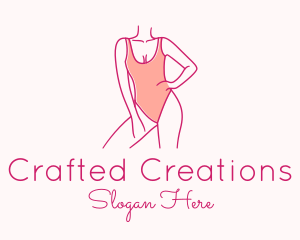 Woman Swimsuit Model logo design