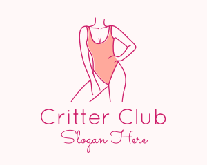 Woman Swimsuit Model logo design