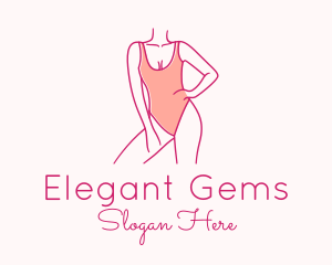 Woman Swimsuit Model logo design