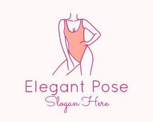 Woman Swimsuit Model logo design