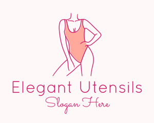 Woman Swimsuit Model logo design