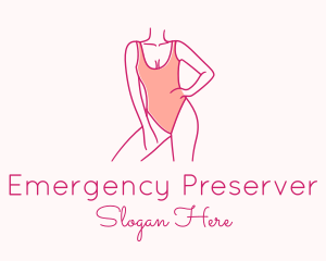 Woman Swimsuit Model logo design