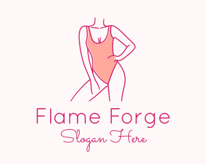 Woman Swimsuit Model logo design