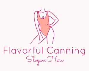 Woman Swimsuit Model logo design