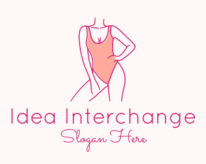 Woman Swimsuit Model logo design