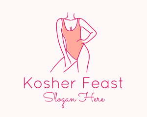 Woman Swimsuit Model logo design