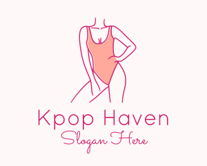 Woman Swimsuit Model logo design