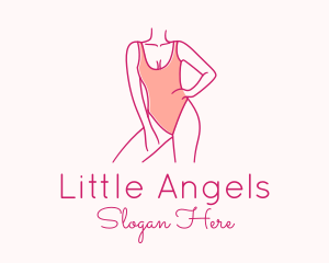 Woman Swimsuit Model logo design