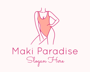 Woman Swimsuit Model logo design