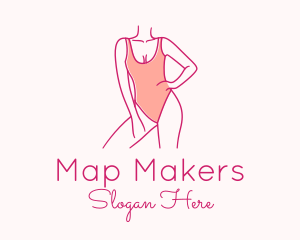 Woman Swimsuit Model logo design