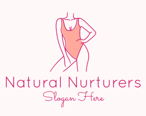 Woman Swimsuit Model logo design